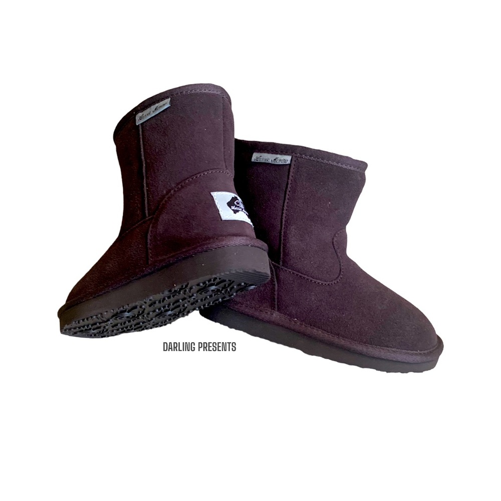 Aussie Merino Suede Boots Kids Color Brown Size Y11